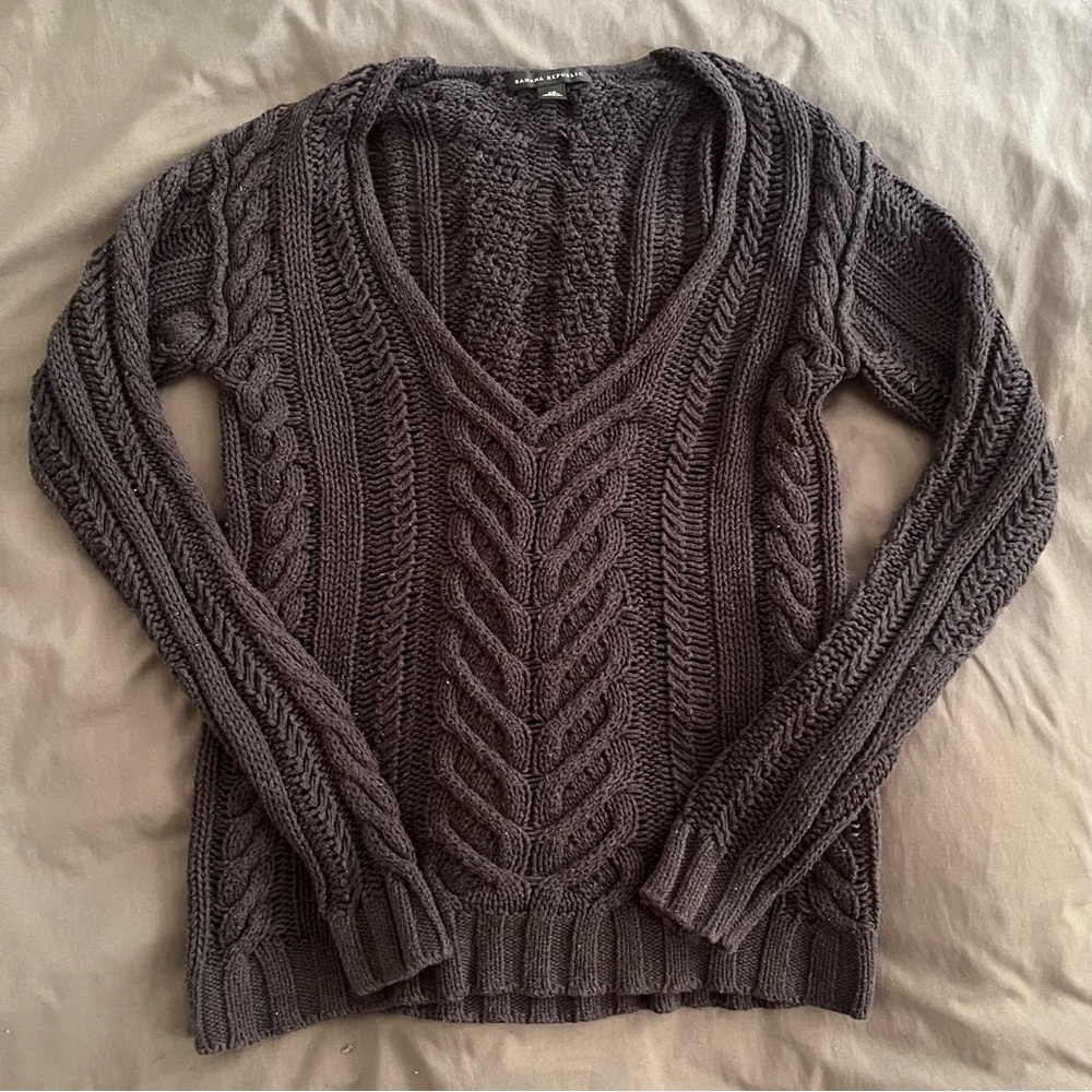 Banana Republic Navy Blue V-Neck Sweater